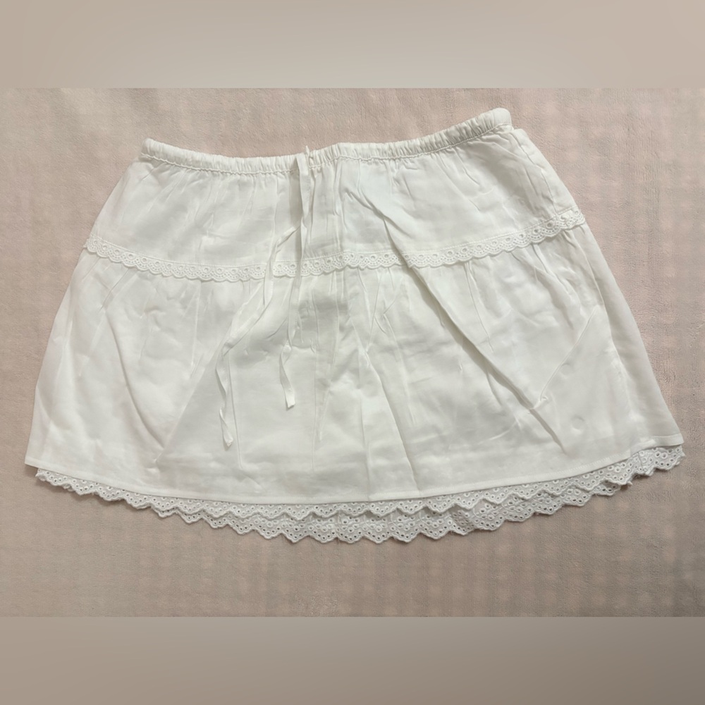 Reformation White Eyelet-Trim Mini Dress Set - Picture 5 of 5